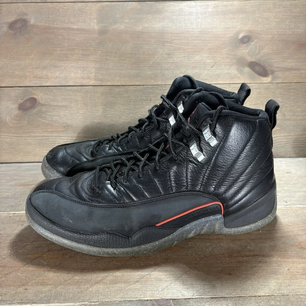 nike air jordan 12 mens size 10 shoes black utility red basketball sneakers